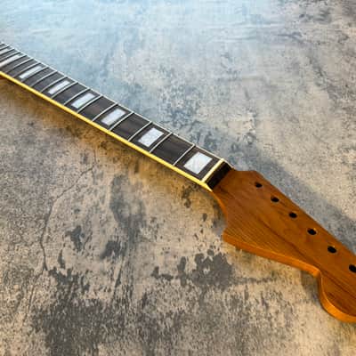BMC Guitar Neck Jazzmaster® Strat® Stratocaster® 21 Fret Roasted Maple MOP Block Inlays Bound With Rosewood Fingerboard Nitro Lacquer 2026 - 9.5 Radius.  [JM101] image 1
