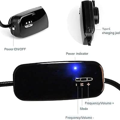 Wireless FM Microphone Headset, Hands-Free with Rechargeable Battery for Voice Amplifier, Church, Tour Guide, Teacher, Salesman, Conference, Karaoke (Black) image 2