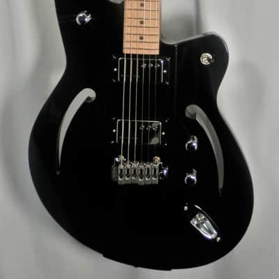 Reverend AirSoinc W Midnight Black Semi Hollow Thru-Body F Holes w/ WIlkinson Trem image 5