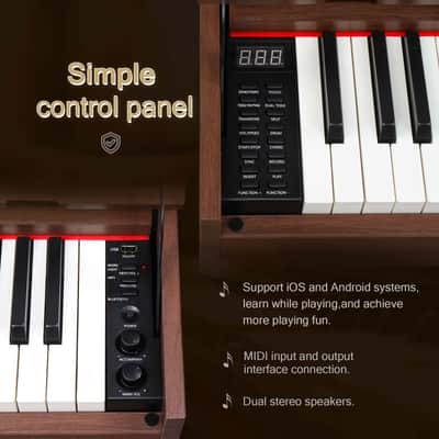 Glarry 88-Key Home Fully Weighted Hammer-action Keybed Digital Piano image 7