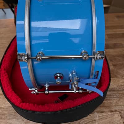 Dunnett  Classic 14” x 6.5” Carbo Steel Snare Drum – Cera Blue – Polished Chrome Hardware image 4