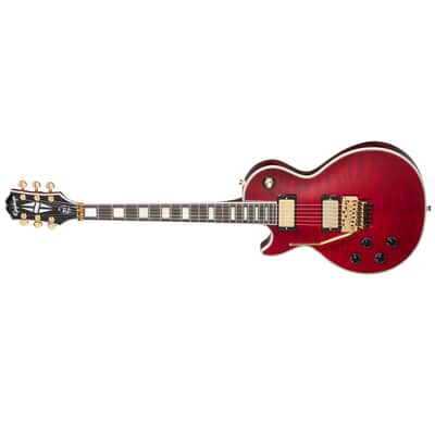Epiphone Alex Lifeson Signature Les Paul Custom Axcess Left-Handed Guitar - Quilt Ruby image 15