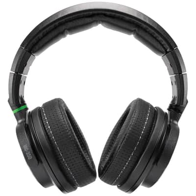Mint Liquid Audio Mackie MC-350 Professional Closed-Back Headphones Black Bundle with Pig Hog 25ft Headphone Extension Cable and Instrument Polishiing Cloth image 4
