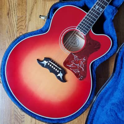 Gibson Custom Shop Super Dove Acoustic 1 of 1 || Doves in Flight + Super Jumbo Cherry Sunburst Flamed Maple image 1