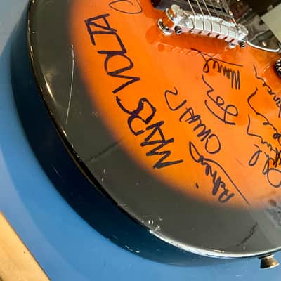 SIGNED Epiphone Les Paul Junior Model - Two-Tone Sunburst - ALL 8 MEMBERS OF THE MARS VOLTA!!! image 14