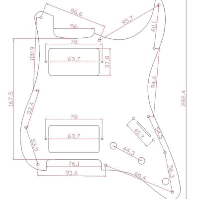 BMC Standard Stratocaster® Strat® Pickguard 3 Ply 11 Hole HH Humbucker Humbucker Cream  [L27] image 3
