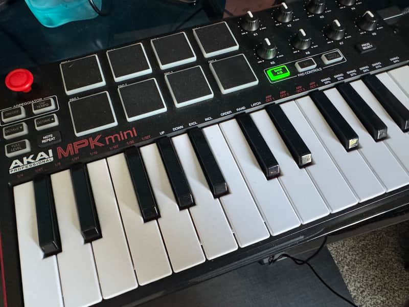 Akai MPK Mini MKII 25-Key MIDI Controller 2014 - Present Red with Black Keys image 1