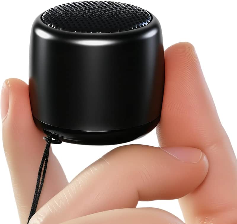 Ultra Compact Bluetooth Speaker, Mini Wireless Stereo Speaker with Selfie Remote, Hands-Free Calling & Portable Design image 1