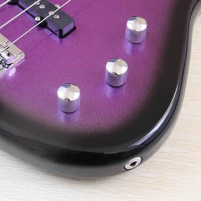 Custom Metallic Purple 4 String Electric Bass, Poplar Wood Body, Maple Neck image 7