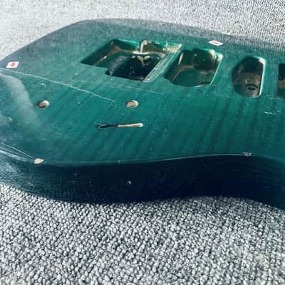 Green Burst HSH Guitar Basswood Body with Tiger Maple Top image 13