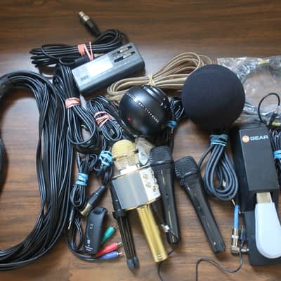 Quick I have Karaoke Party Next Week & I Need All The Stuff! Karaoke Lot 20 Blue Snowball 3 Mics Cables Tuner RCA 1/2 Inch XLR 5 Core Microphone Wireless Pink Karaoke Mic With Speaker 3 in 1 Portable Bluetooth image 2