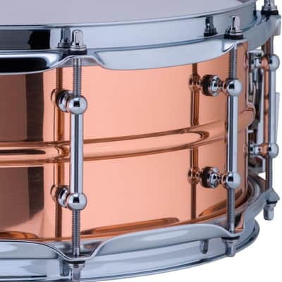 Ludwig Copper Phonic Smooth Snare Drum 14 x 5 in. Smooth Finish with Tube Lugs image 3