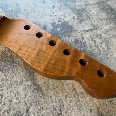 BMC Guitar Neck Tele® Telecaster® 22 Fret Roasted 3AAA Flame Maple With Maple Fingerboard Nitro Lacquer Rounded Fret Ends - 9.5 Radius TRMMF22 3A #2 image 2