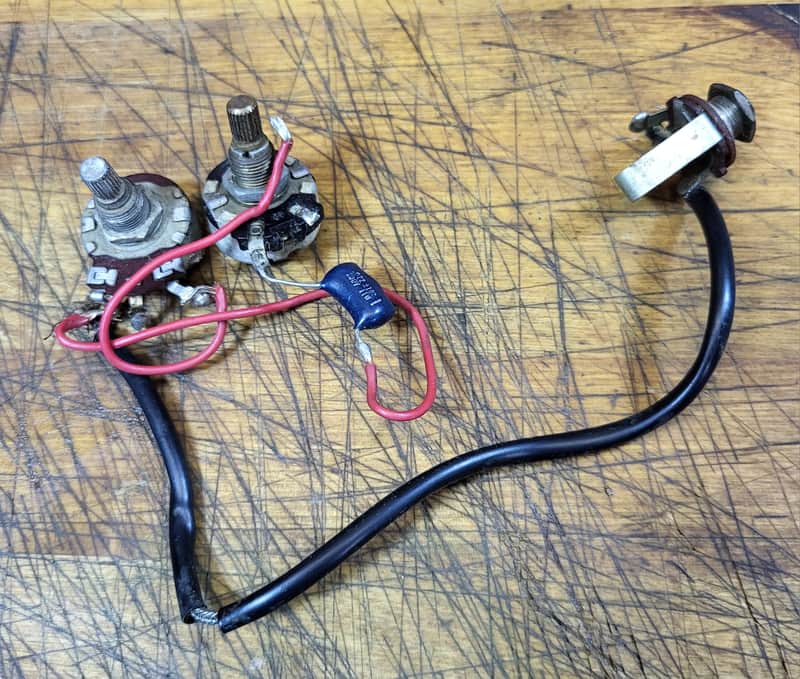 Vintage RARE 1952 Harmony H51 Wiring Harness Solid Shaft Pots Cap Input Jack Espanada Luthier Guitar Parts image 1