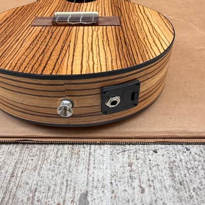 Caramel "Melts in my Heart" Acoustic-Electric Handcrafted Zebrawood Ukulele (Used - Good Condition) image 23