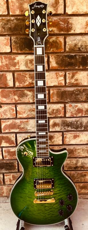 Firefly LP-Style Electric Quilted Top (Green Burst) image 1