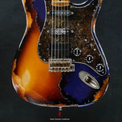 Fender Stratocaster Midnight Blue/Sunburst Heavy Aged Relic by East Gloves Customs image 6