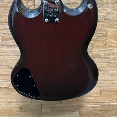 Carlo Robelli SG Style guitar  1970's  MIJ- Red/brown burst w/OHSC image 13