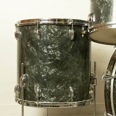 1962 Slingerland Black Diamond Pearl "Double Rail" Drum Set image 2