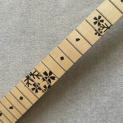 Red Left Handed Guitar Maple Wood Neck, 24 Frets Fingerboard image 16