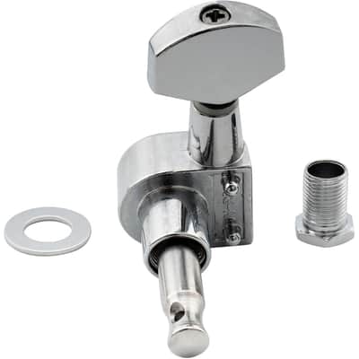 Pro 6-in-line 15:1 Ratio 2-Pin Full Sealed Machine Heads Tuners Tuning Pegs Keys with Hex Button for SQ Strat Tele Style Electric Guitar, Chrome image 5