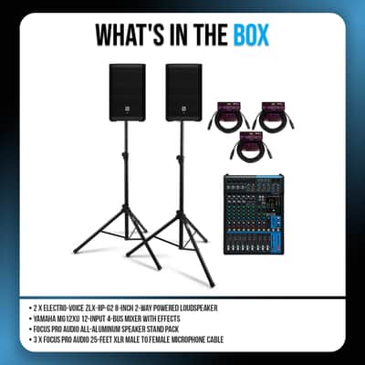 Electro Voice ZLX 8P G2 8 Inch 2 Way Powered Black 2 Pack Loudspeaker Bundle image 6