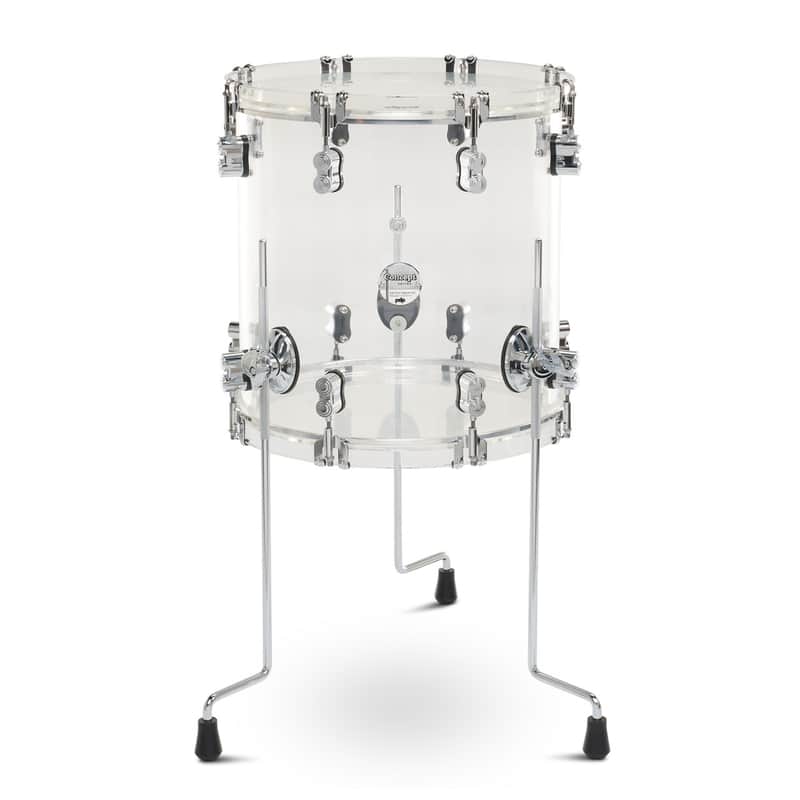 PDP Concept Acrylic Floor Tom 14x14" Clear with Chrome Hardware image 1