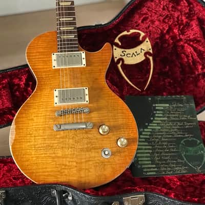 Scala Guitars (Leo Scala) Underdog 5A Flamed Maple Top Amberburst image 22