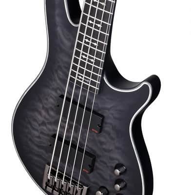 Schecter Hellraiser Extreme-5 See-Thru Black Satin STBLS New 5-String Electric Bass Guitar + GIG BAG image 4