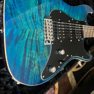 Suhr Standard Waterfall Burl Aqua Blue image 11