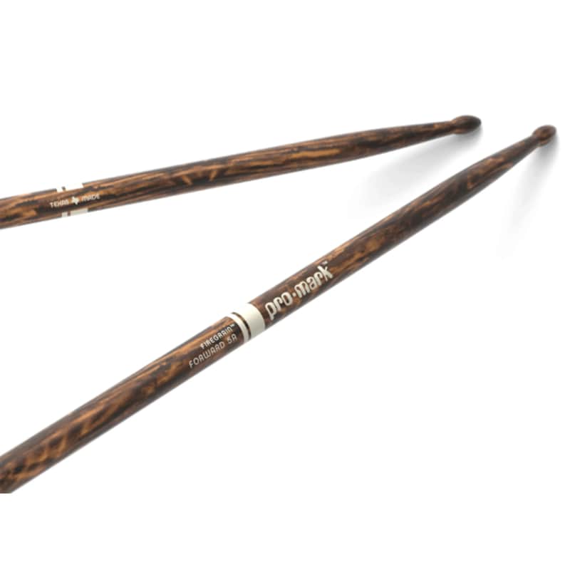Promark Classic Forward 5A FireGrain Hickory Oval Wood Tip Drumsticks image 1