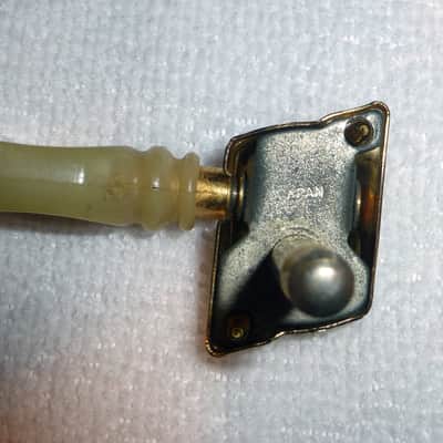 Vintage 1960s Univox Teisco Aria Gold 6 In a Line Tulip Tuner Set with Screws Right Handed Excellent MIJ image 6
