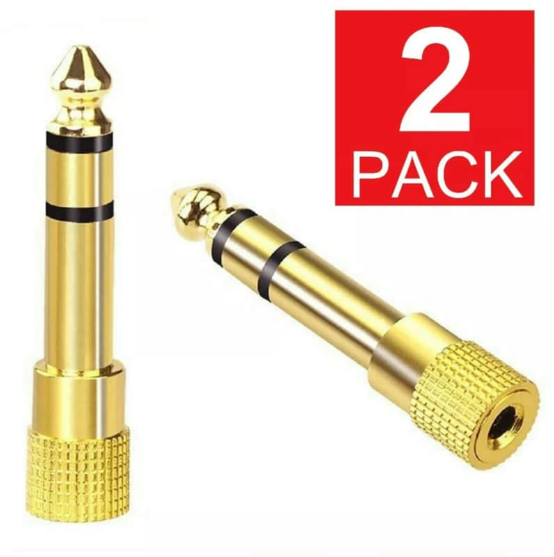 New 6.3mm 1/4" Male plug to 3.5mm 1/8" Female Jack Stereo Headphone Audio Adapter image 1