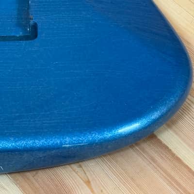 1740g Kohlin Guitars S-Type Roasted Pine replacement body Aged Nitro Relic Vintage blue sparkle Made in Sweden image 9