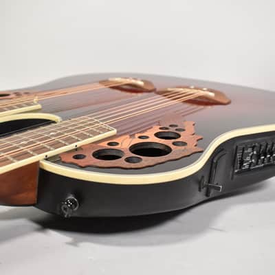 Ovation Celebrity CSD 225 Red Burst Double Neck 6 / 12 String Acoustic Electric Guitar w/OHSC image 5