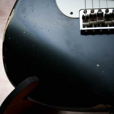 FENDER USA CS Mastertbuilt 56' Reissue Active Stratocaster Relic * Todd Krause "Faded British Racing Green" (2022) image 11