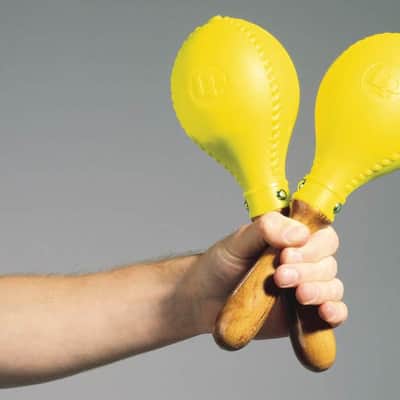 Latin Percussion LP281 Professional Maracas - Yellow/Natural image 2
