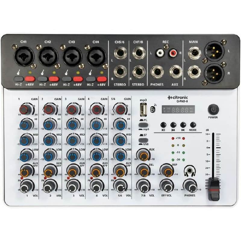 Citronic Citronic Q-PAD-8 Compact Mixer with USB/BT & Audi...