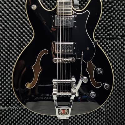 Hagstrom Tremar Viking Deluxe Semi-Hollow with Tremolo Gloss Black image 1