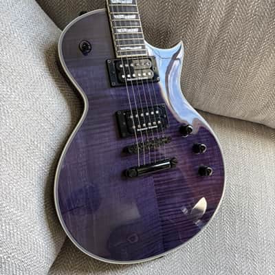 ESP LTD EC-1000 Deluxe FM with Ebony Fretboard 2019 - See Thru Purple image 2