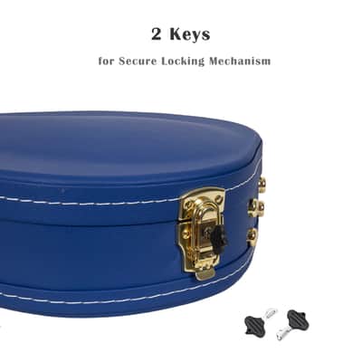 Crossrock Wooden F-Style Mandolin Case | Vibrant Blue Faux Leather, Stainless Steel, Latches, Storage Compartment – Designer Series (CRW520MFVB) image 8