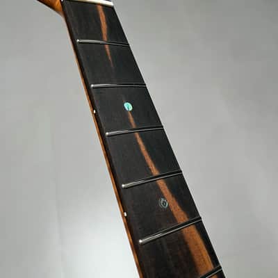 AAAAA Tele Ebony Fretboard Roasted flame Maple Electric Guitar Neck Radius 12inch Round stainless steel 22 frets hole 10mm Radius: 12 inches image 2