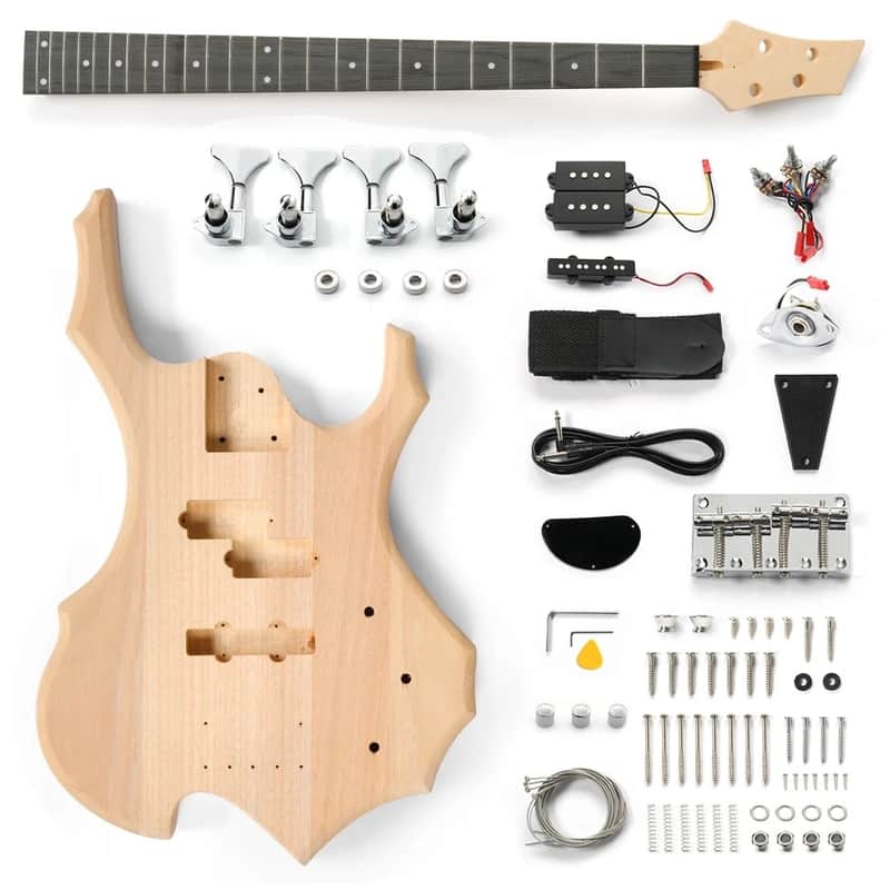DIY 44inch Fired Style Electric Bass Guitar Kits with Mahogany Body, Maple Neck image 1