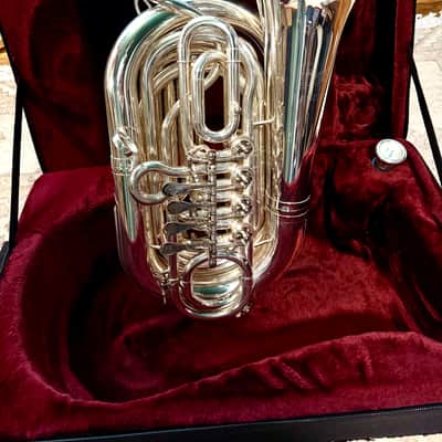 Wessex Mighty Midget TB160 Silver Plated Tornister Travel BBb Pocket Tuba image 2