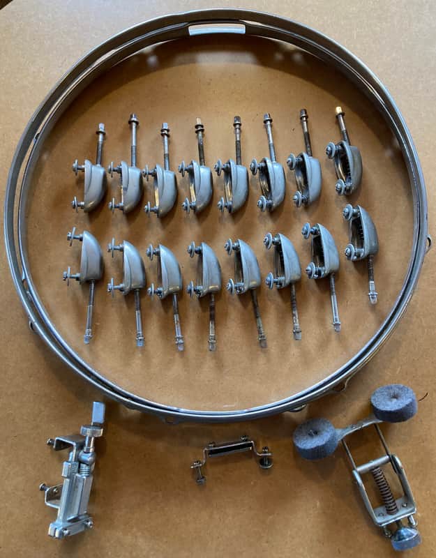 Slingerland Marching snare drum parts 1955-1965 - Nickel plated (we think) image 1
