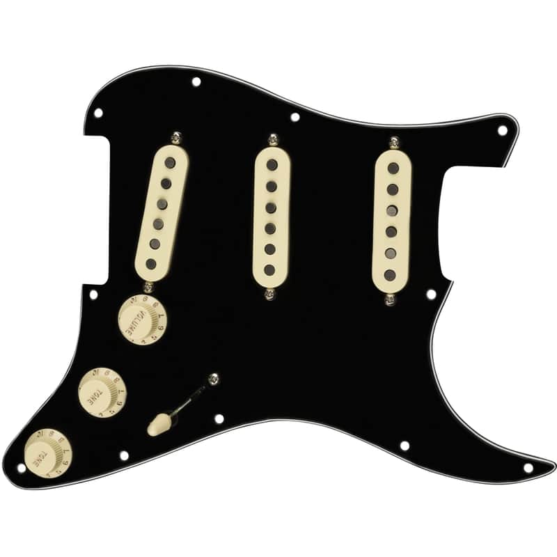 Fender Pre-Wired Tex-Mex SSS Stratocaster Pickguard, Black image 1