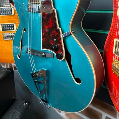 D'Angelico Premier EXL-1 Ocean Turquoise 2018 Hollow Body Electric Guitar image 5