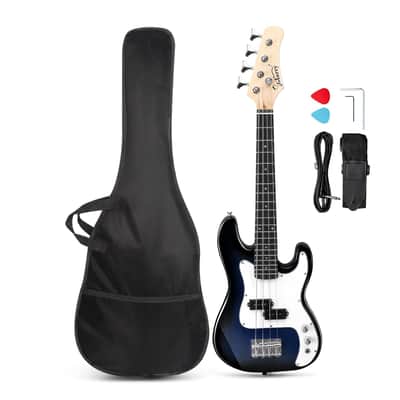Glarry Dark Blue GP 36in Kid's Electric Bass Guitar image 1