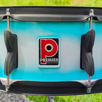 90's-00's Premier Teal/Silver Duco 6PC Drum Set image 8