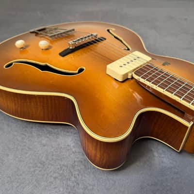 Hofner 4550 S - 1950s archtop guitar - fretjob, electrified, player image 16